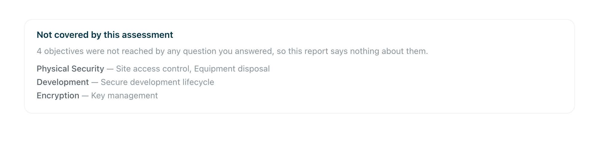 What the assessment did not reach