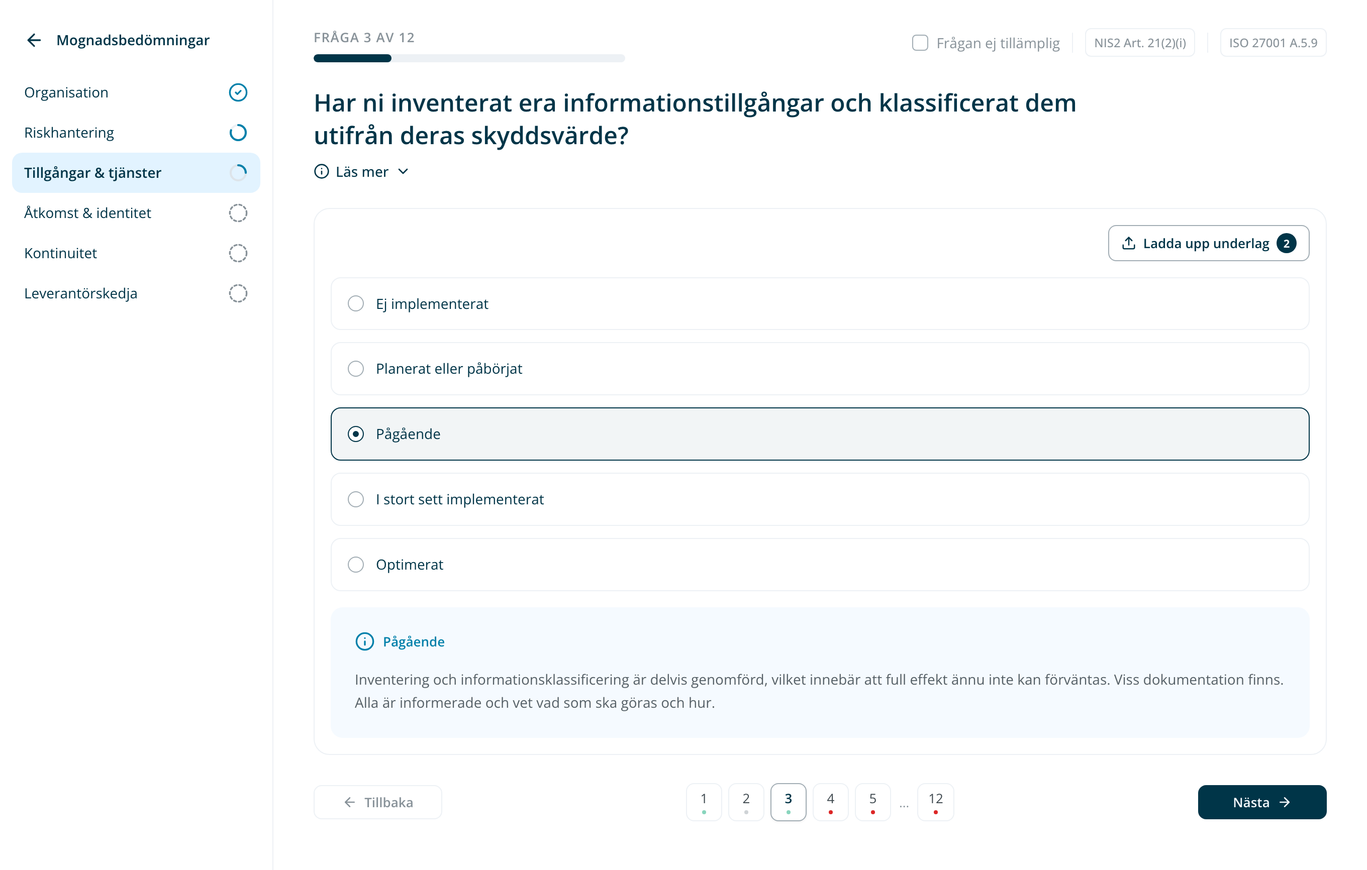 Frågevyn, med en skala